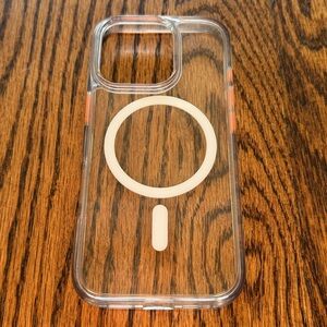 Amazon Torras Diamond Clear with Orange Buttons IPhone 16Pro MagSafe Phone Case